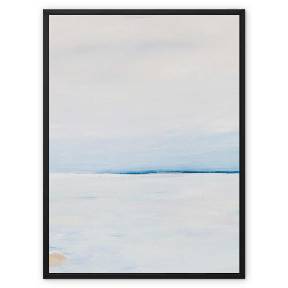 Modern Abstract Coastal Painting No 2 | Minimal Beach Painting - Framed Canvas