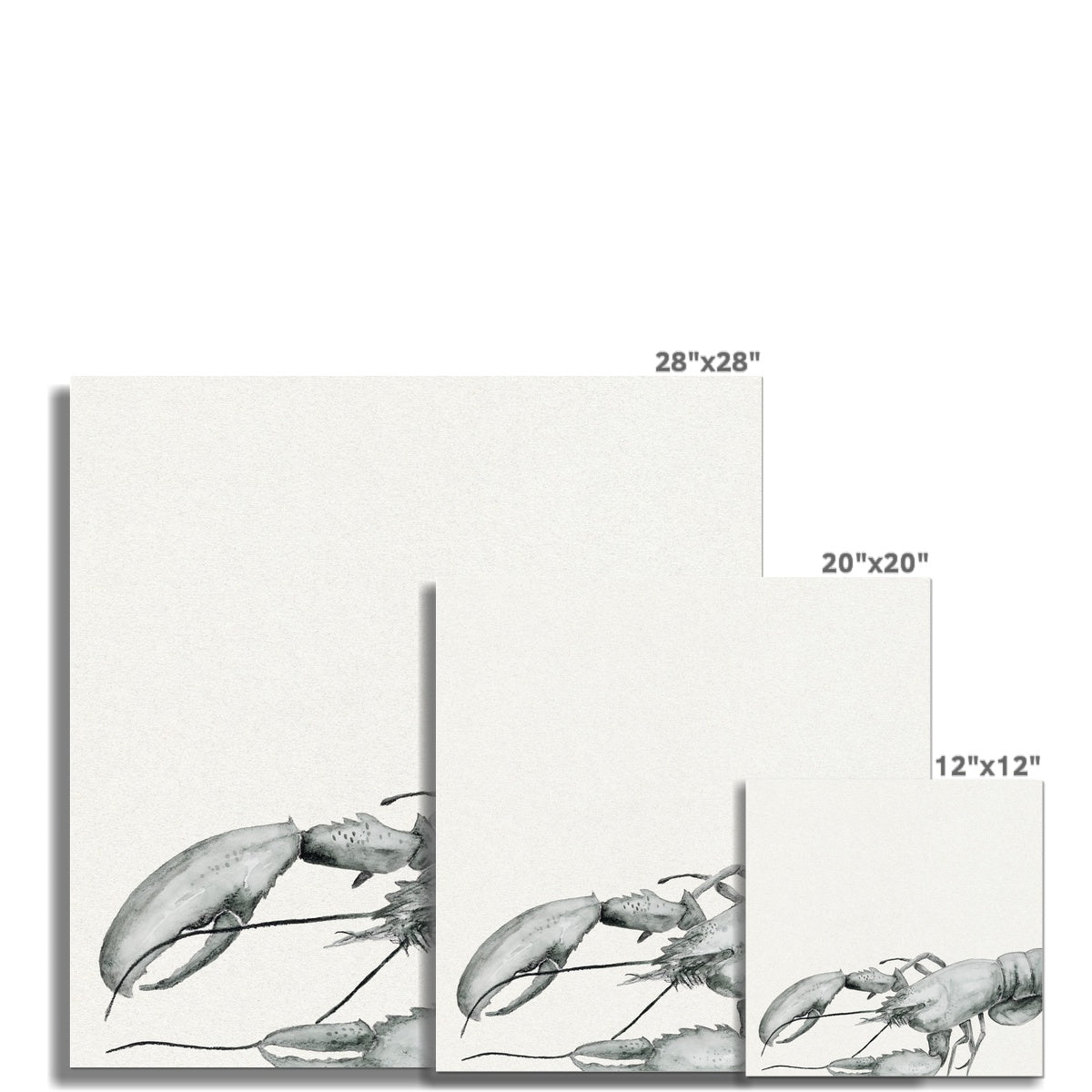 Ink Wash Lobster Art Print | Square Format - Unframed