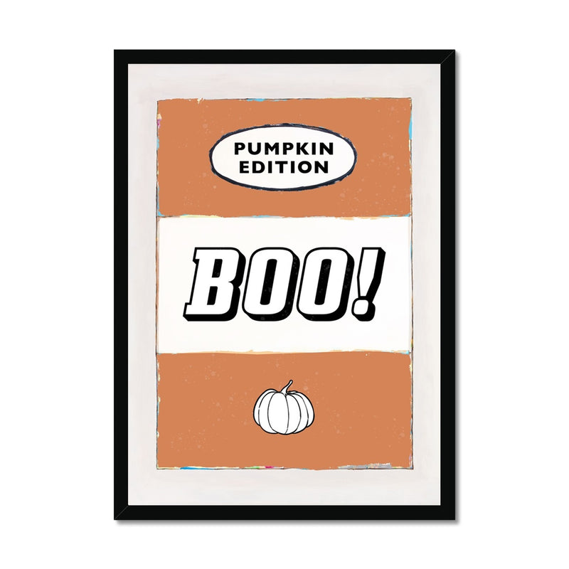 Boo! | Vintage Halloween Book Cover Print - Framed