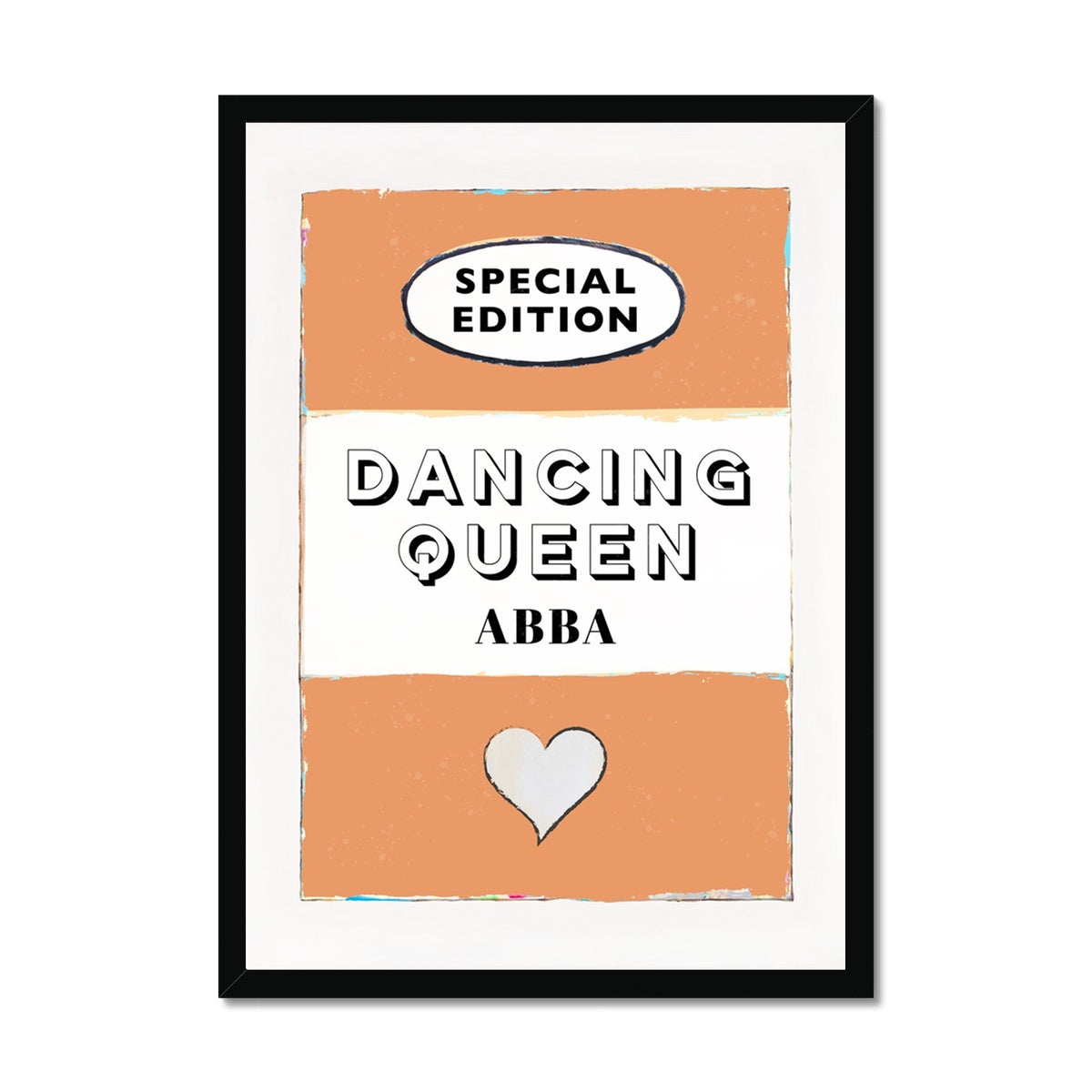 Dancing Queen (Orange) Lyric Book Cover Print - Framed