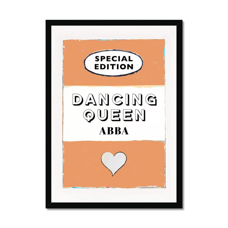 Dancing Queen (Orange) Lyric Book Cover Print - Framed