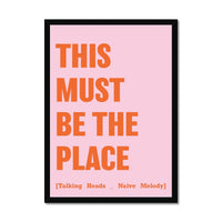 This Must Be The Place (Pink) Song Lyric Typography Art Print - Framed Beach House Art - Vintage bird paintings