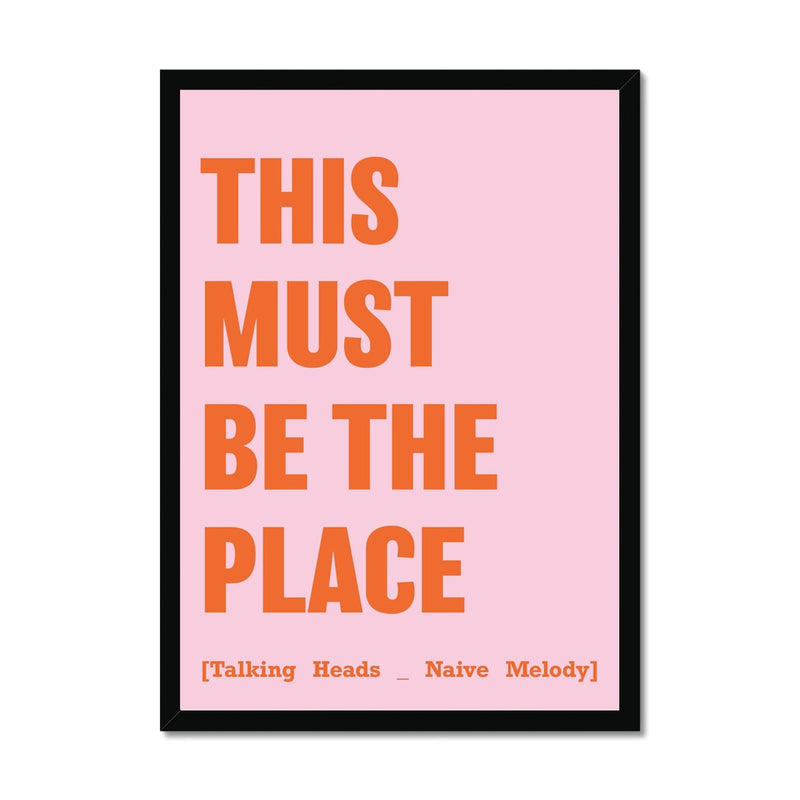 This Must Be The Place (Pink) Song Lyric Typography Art Print - Framed Beach House Art - Vintage bird paintings