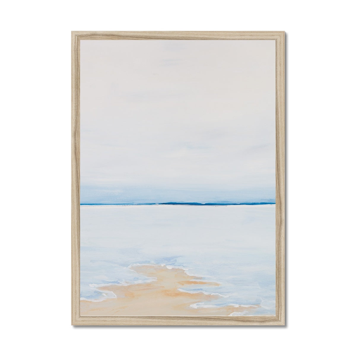 Modern Abstract Coastal Painting No 1 | Minimal Sea Painting - Framed Wall Art