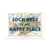 Loch Ness Map Print - Our Happy Place Navy Fine Art Print