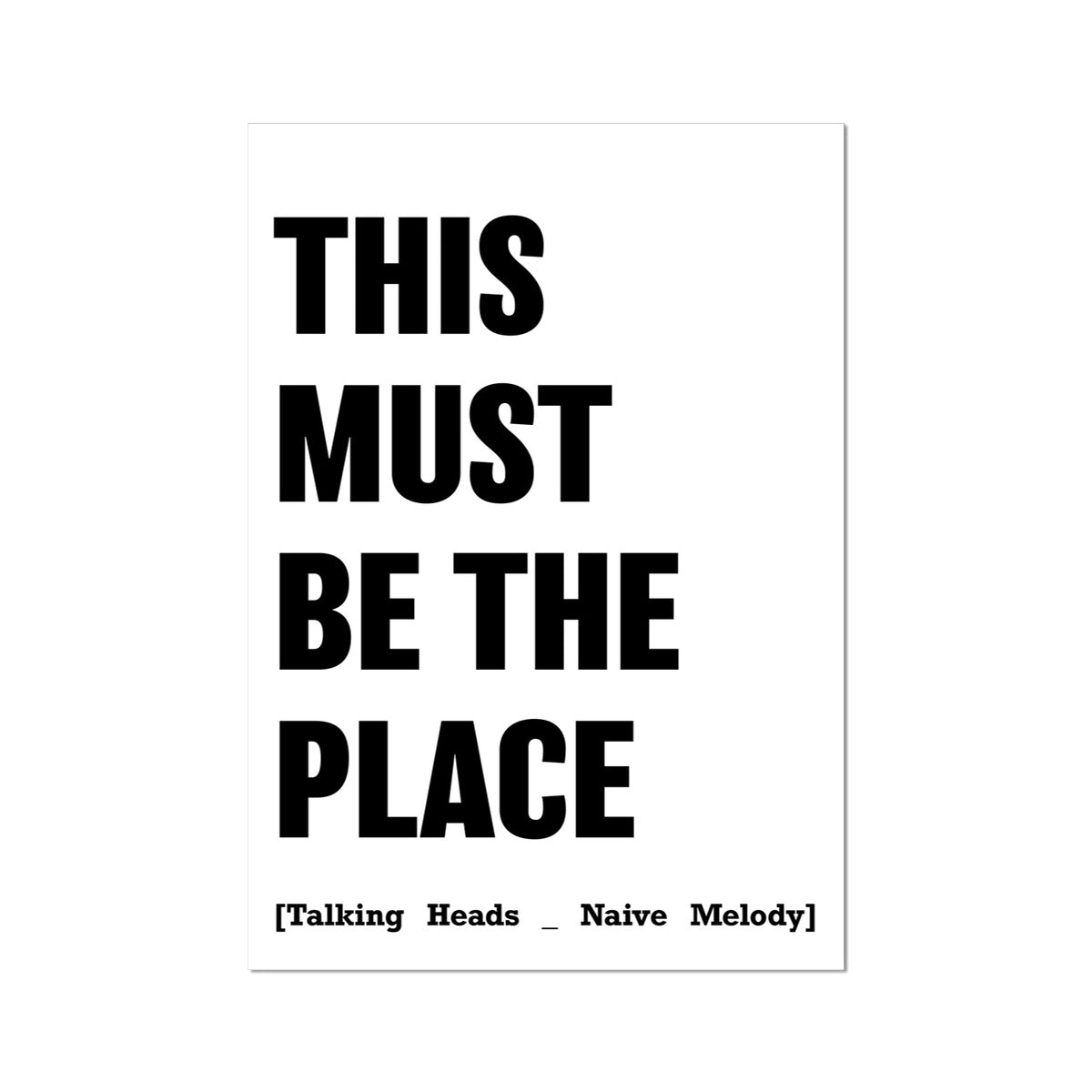 This Must Be The Place (White) Song Lyric Typography Art Print - Unframed Beach House Art - Vintage bird paintings